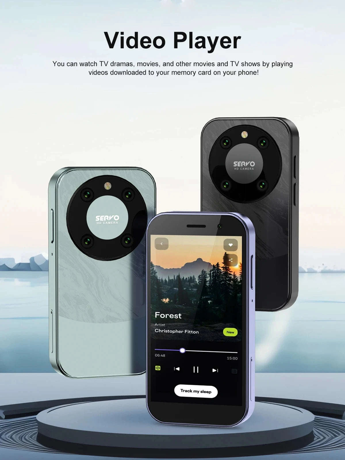 SERVO KING 9000 Mini Smartphone with 3.0" HD Display-PURPLE / 16g / 4G LTE Cellular|2 G