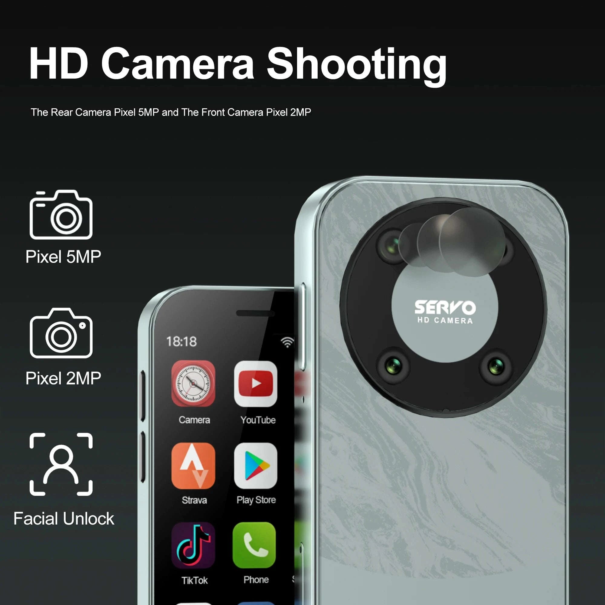 SERVO KING 9000 Mini Smartphone with 3.0" HD Display-PURPLE / 16g / 4G LTE Cellular|2 G