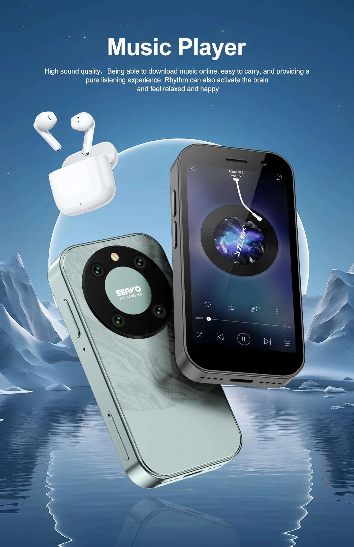 SERVO KING 9000 Mini Smartphone with 3.0" HD Display-PURPLE / 16g / 4G LTE Cellular|2 G