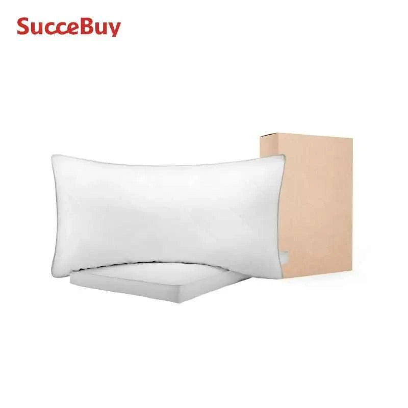 Set of 2 Goose Down Bed Pillows – Fluffy Neck Support for Deep Sleep-