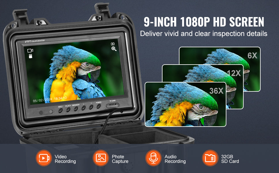 Self-Leveling Sewer Camera with 9-inch HD Screen