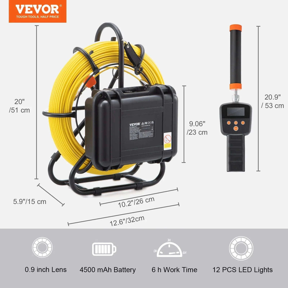 Sewer Camera with 512Hz Locator and 9" Display-9 inch Screen 91M / spain