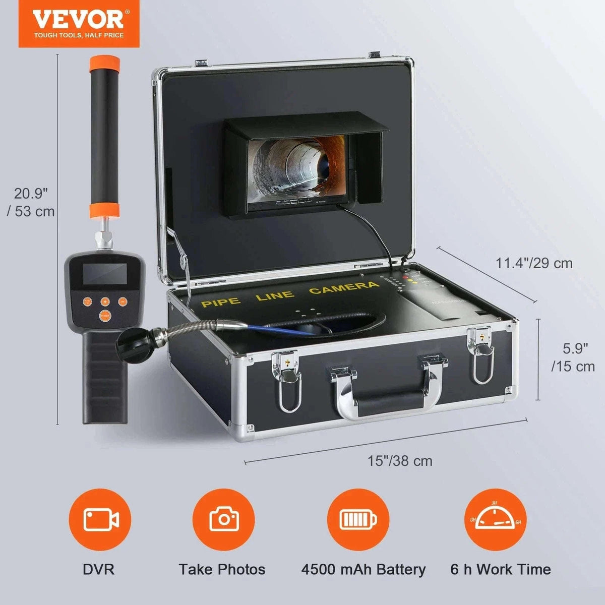Sewer Camera with 512Hz Locator and 9" Display-9 inch Screen 91M / spain