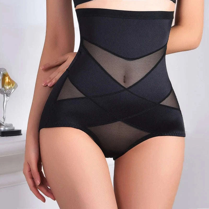 Sexy Cross Body Shaper High Waist Panties-M / Skin