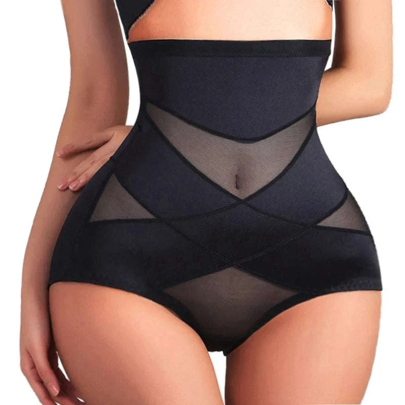 Sexy Cross Body Shaper High Waist Panties-M / Skin
