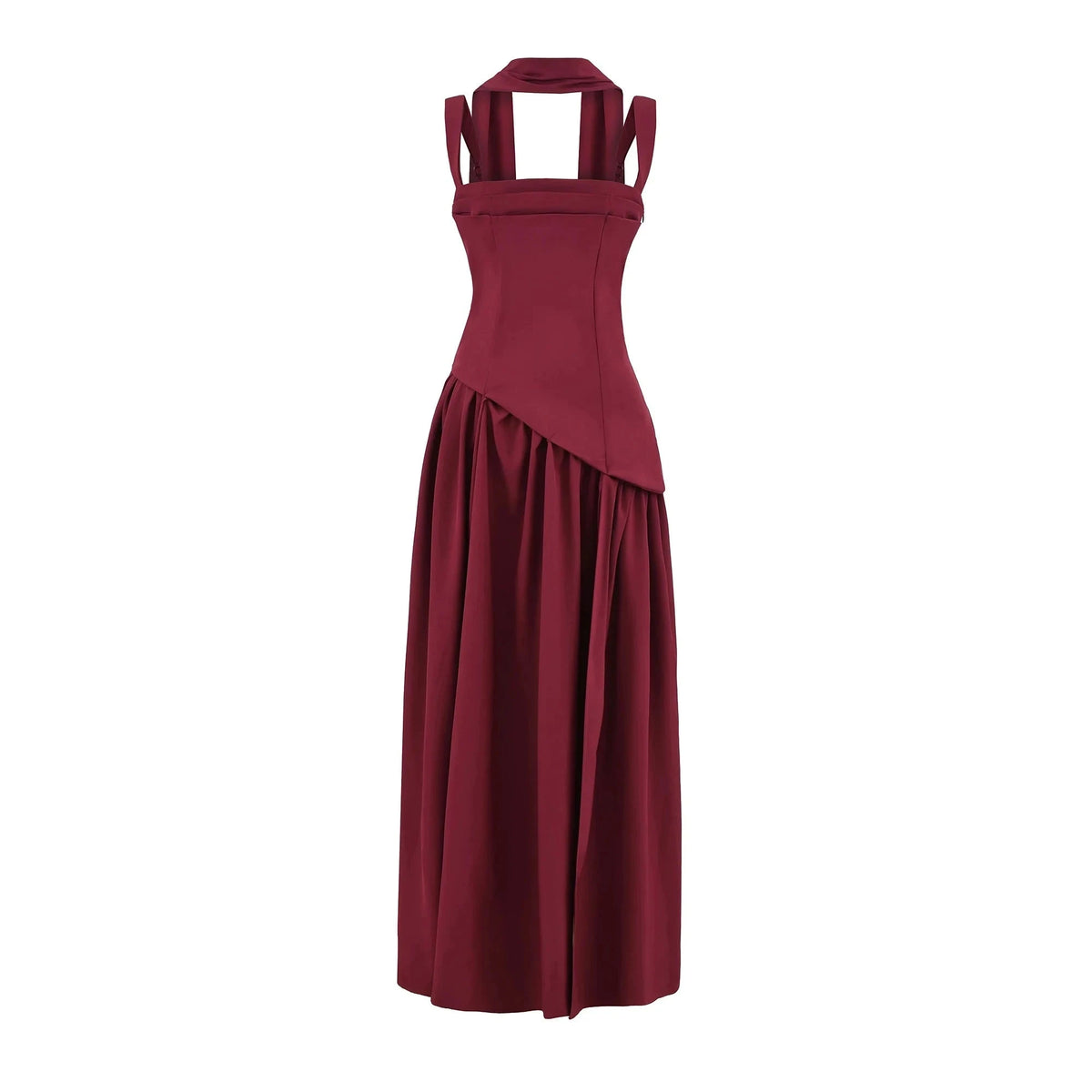 Sexy High Slit Midi Dress with Strapless A-Line Silhouette-S / 25100 dark green