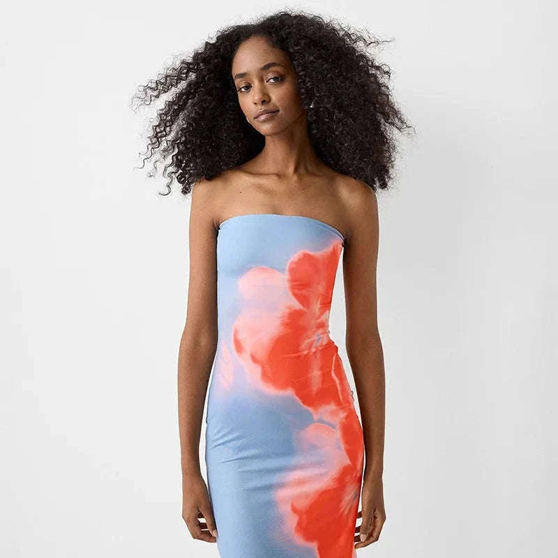 Sexy Off-Shoulder Backless Long Summer Dress-L / blue