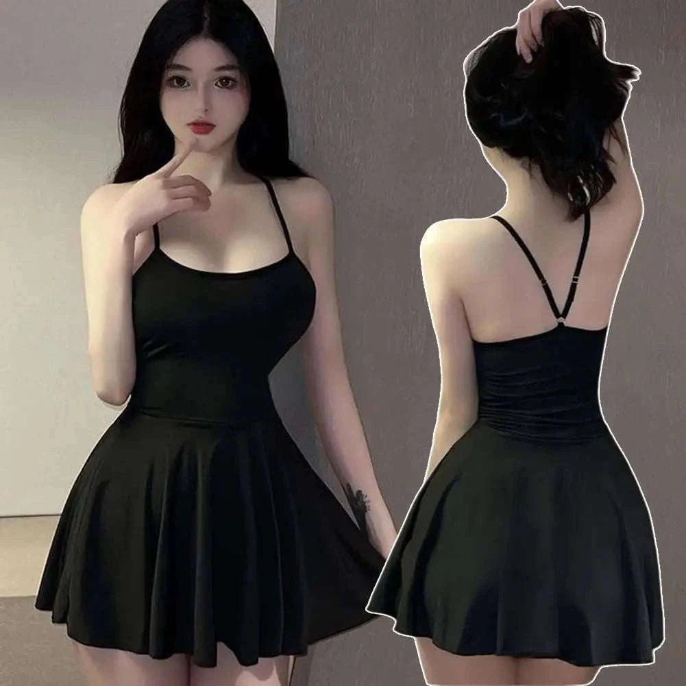 Sexy Pleated Micro Mini Dress with Ruffled Backless Design-B / CN