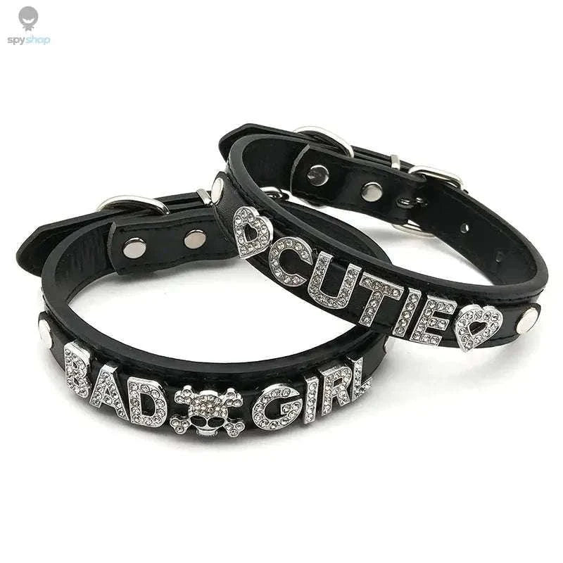 Sexy Rhinestone Letter Choker with Custom Sparkle-Small (27cm-35cm) / GOOD GIRL