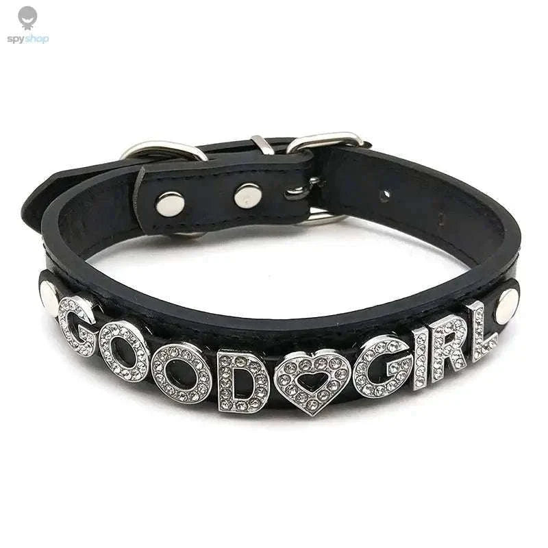 Sexy Rhinestone Letter Choker with Custom Sparkle-Small (27cm-35cm) / GOOD GIRL
