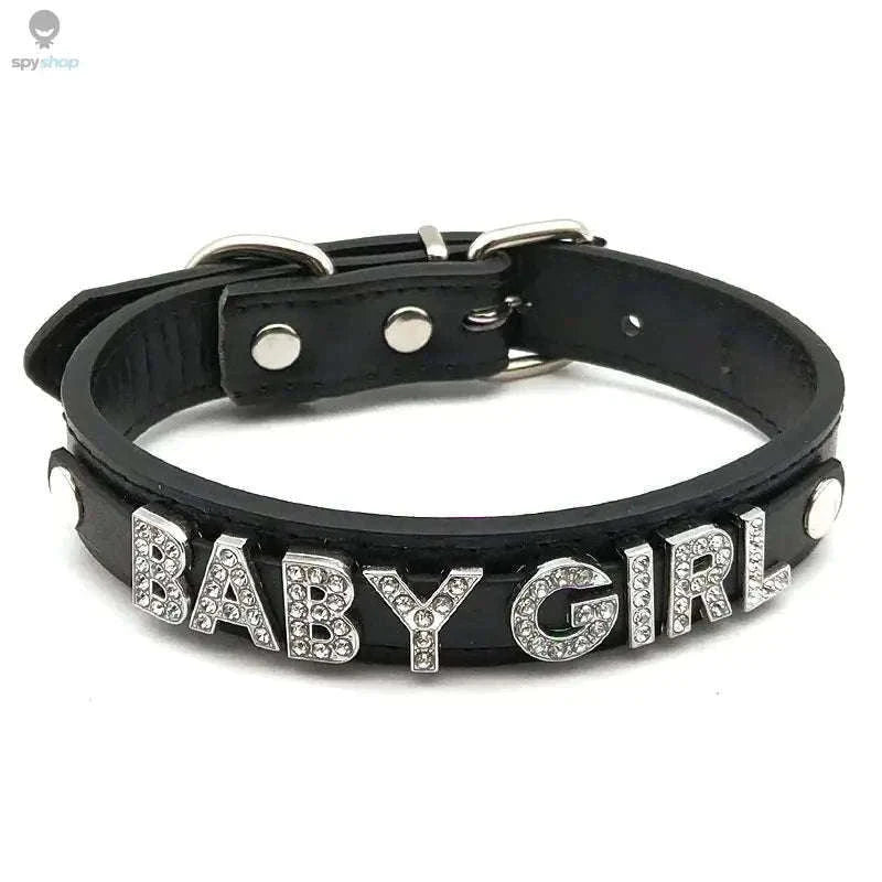 Sexy Rhinestone Letter Choker with Custom Sparkle-Small (27cm-35cm) / GOOD GIRL