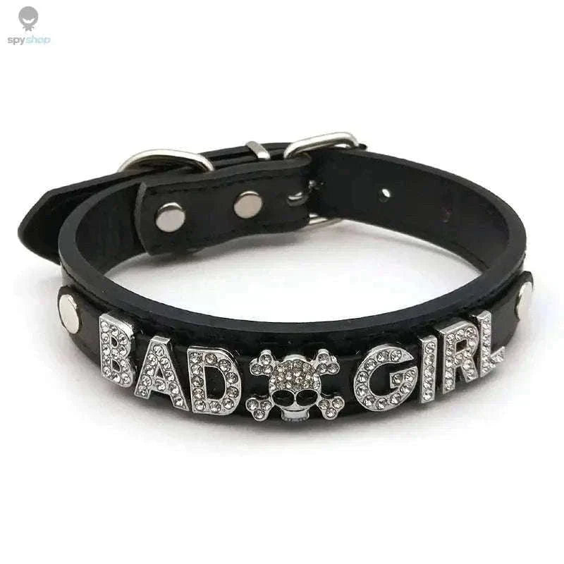 Sexy Rhinestone Letter Choker with Custom Sparkle-Small (27cm-35cm) / GOOD GIRL