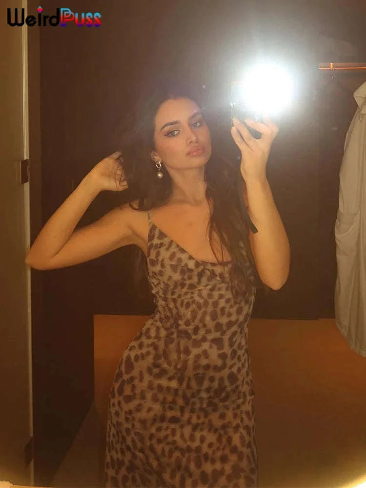 Sexy Spaghetti Strap Dress – Backless Ruffle Mini-Khaki / M