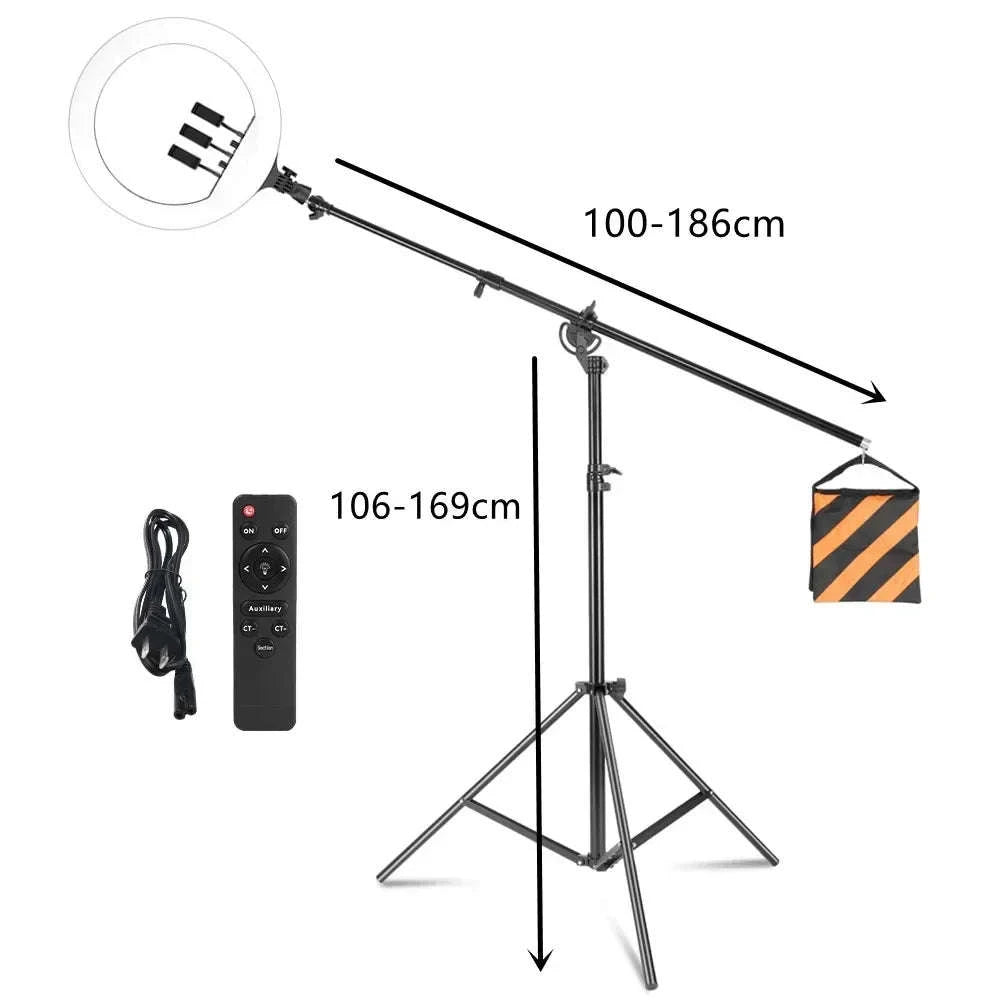 SH 18-Inch Ring Light LED Selfie Lamp with Tripod Stand-169cm stand / Italy