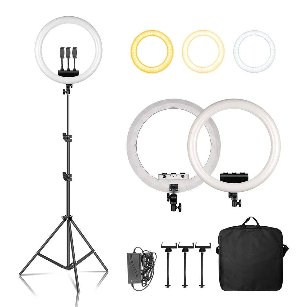 SH 18-Inch Ring Light LED Selfie Lamp with Tripod Stand-169cm stand / Italy