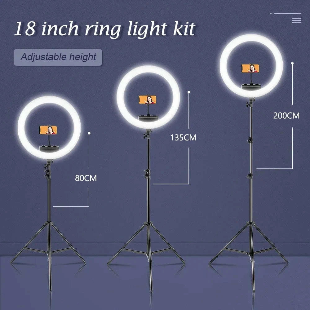SH 18-Inch Ring Light LED Selfie Lamp with Tripod Stand-169cm stand / Italy