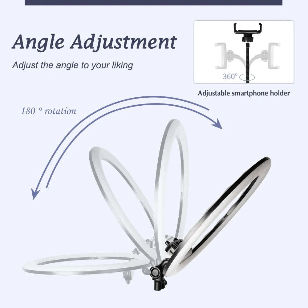 SH 18-Inch Ring Light LED Selfie Lamp with Tripod Stand-169cm stand / Italy