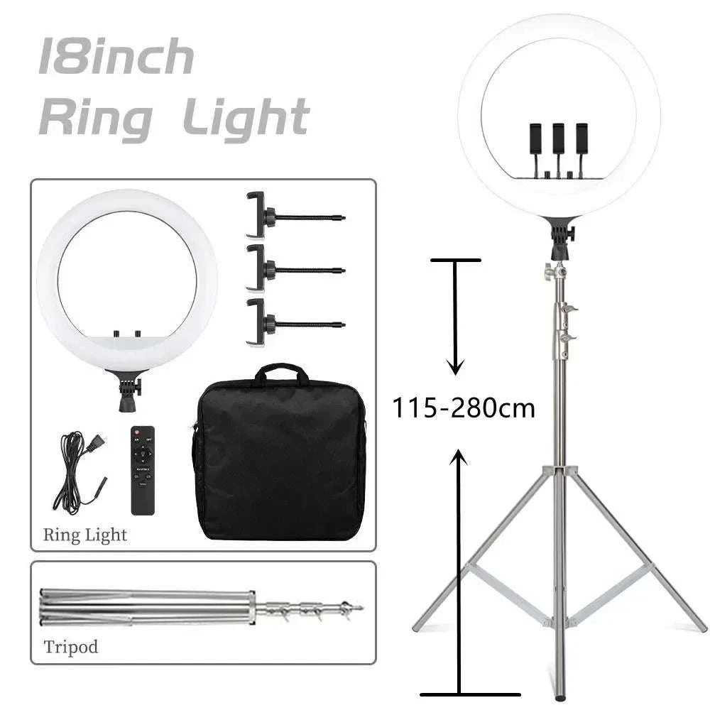 SH 18-Inch Ring Light LED Selfie Lamp with Tripod Stand-169cm stand / Italy