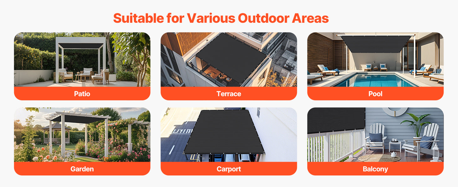 90% Solskærm HDPE Pergola Dække til Terrasse Have