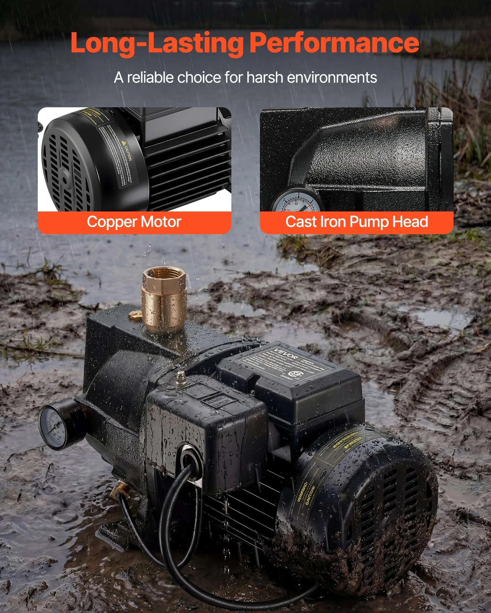 Shallow Well Jet Pump for Garden Irrigation-United States / 1.5HP