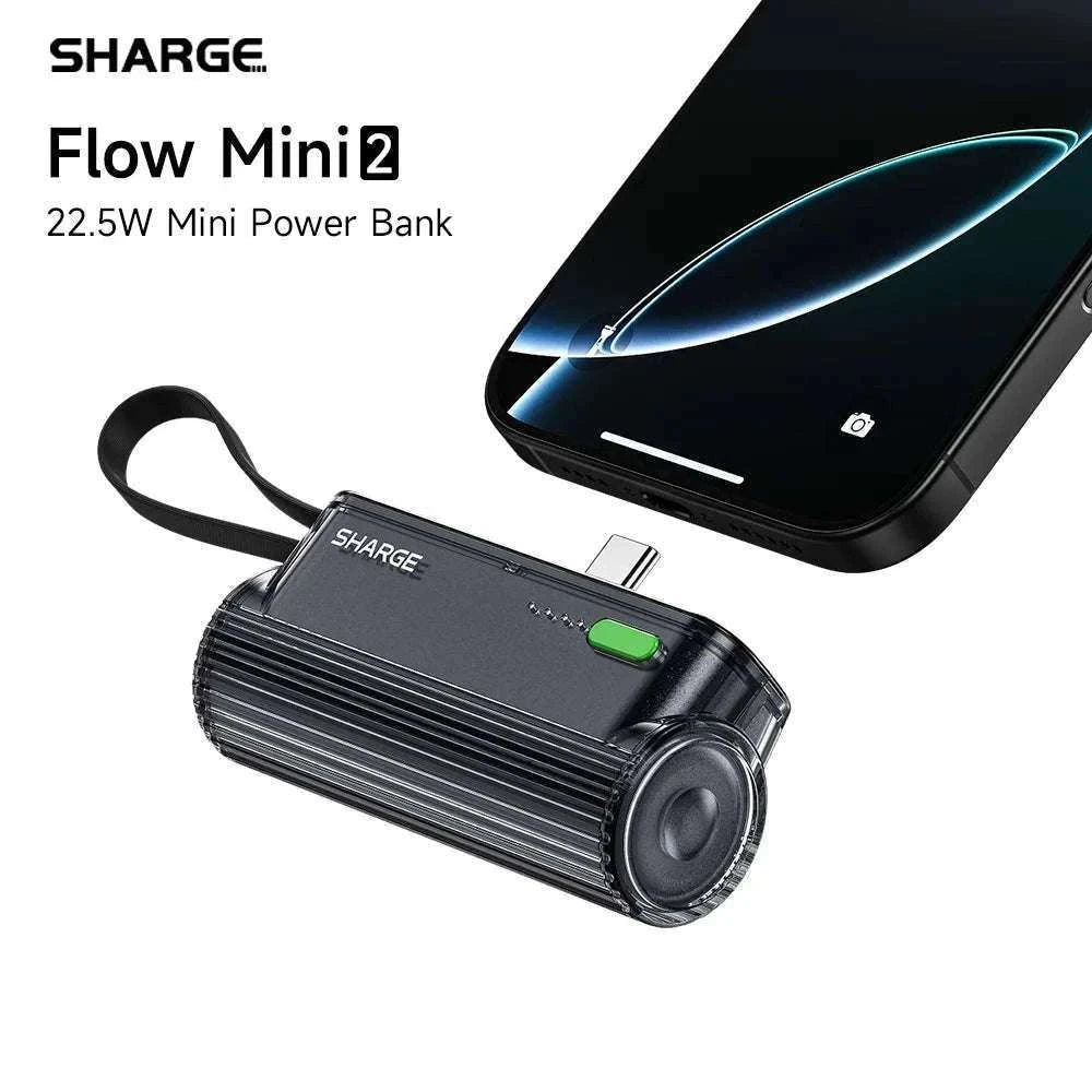 SHARGE Flow Mini 2 5000mAh Fast Charging Power Bank-Black