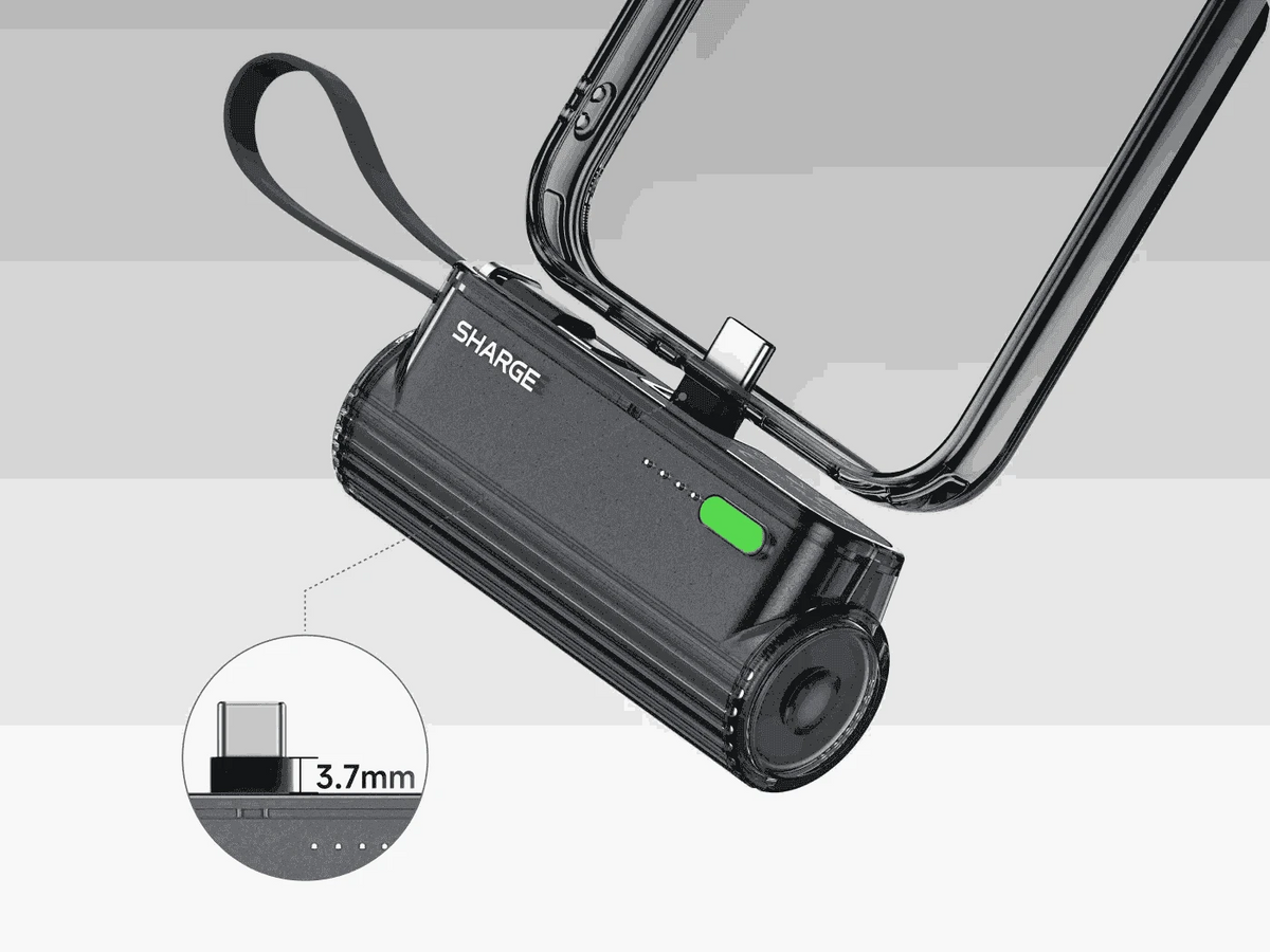 SHARGE Flow Mini 2 5000mAh Fast Charging Power Bank-Black