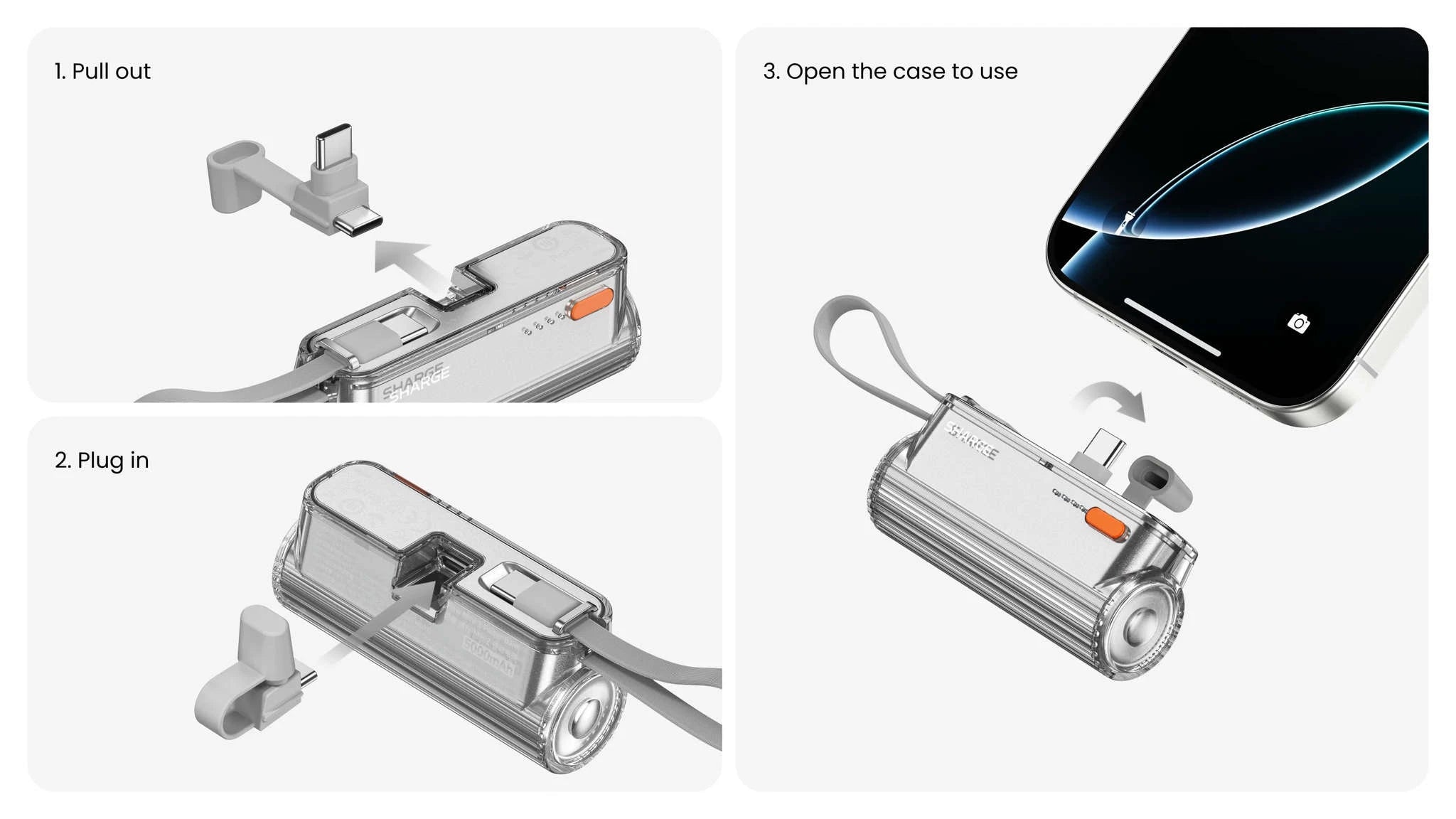 SHARGE Flow Mini 2 Portable Charger 5000mAh Fast Charging Power Bank-Black