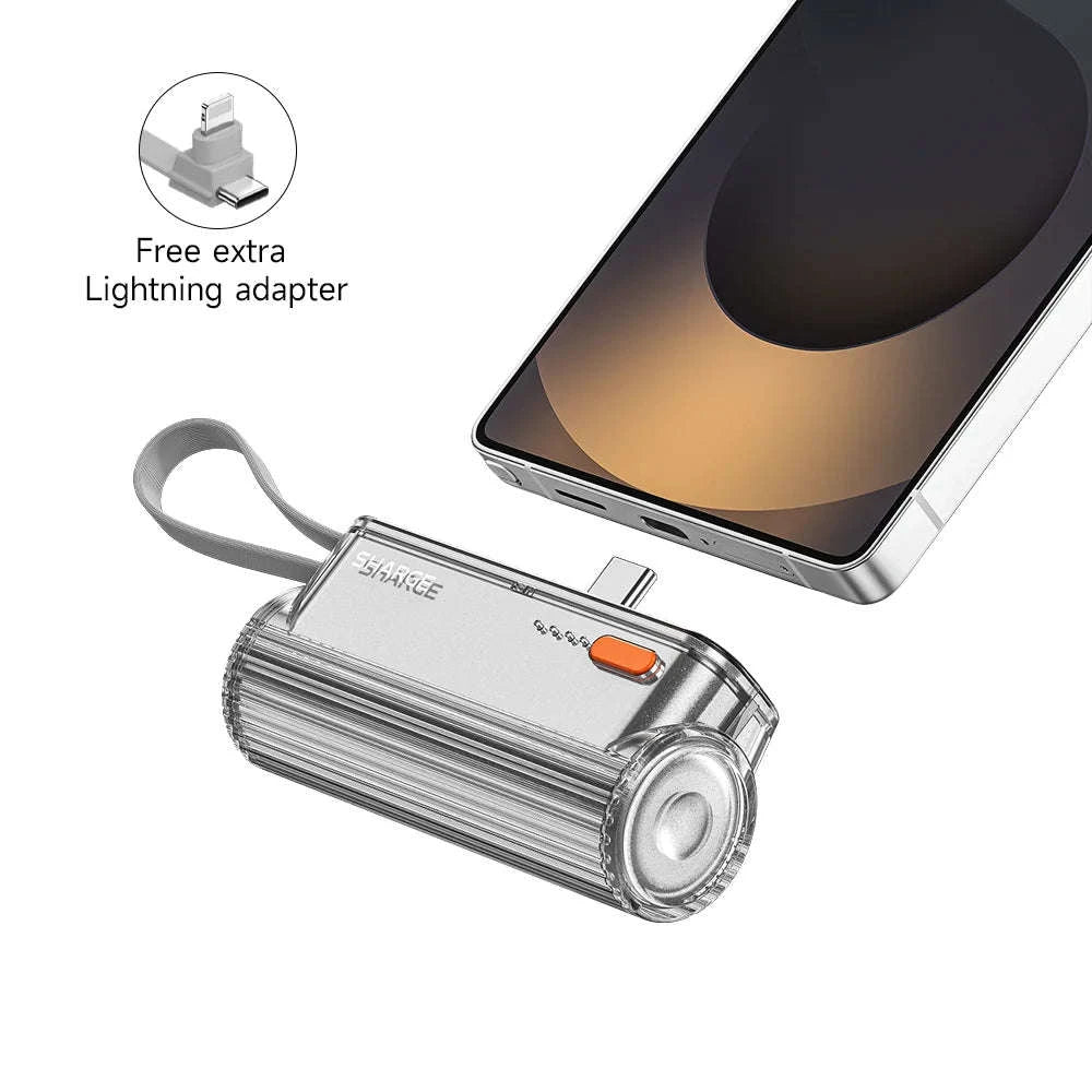 SHARGE Flow Mini 2 Portable Charger 5000mAh Fast Charging Power Bank-Black