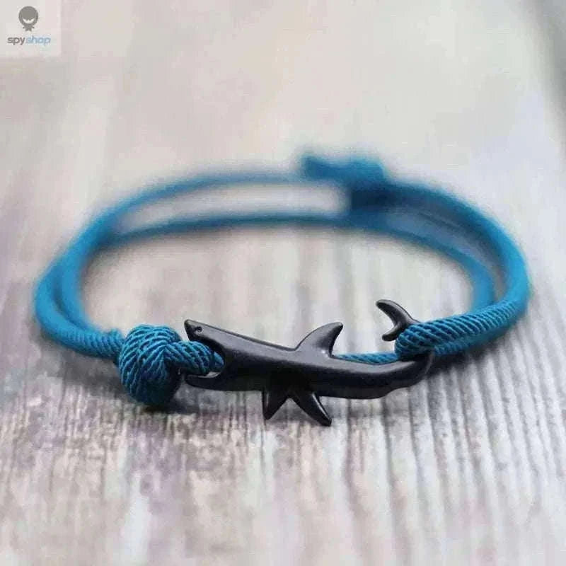 Shark Double Layer Cord Bracelet with Adjustable Coastal Charm-Yellow