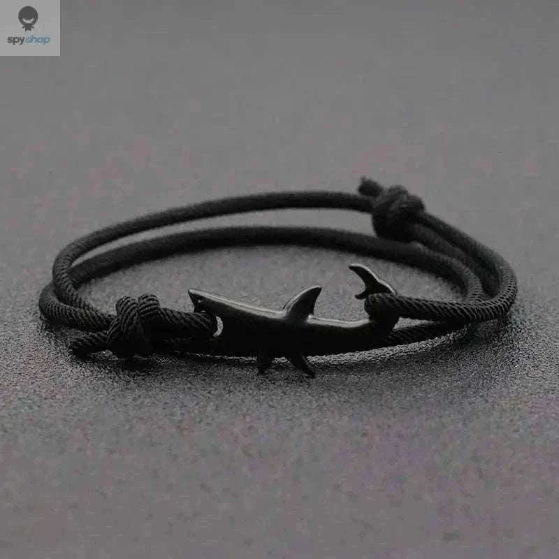 Shark Double Layer Cord Bracelet with Adjustable Coastal Charm-Yellow