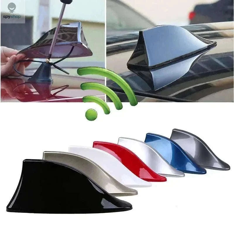 Shark Fin Car Antenna FM/AM Signal Booster Upgrade-Brown 2pcs