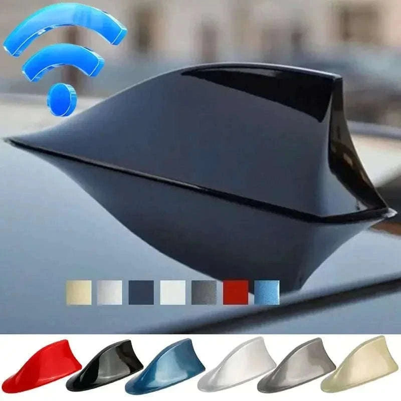 Shark Fin Car Antenna FM/AM Signal Booster Upgrade-Brown 2pcs