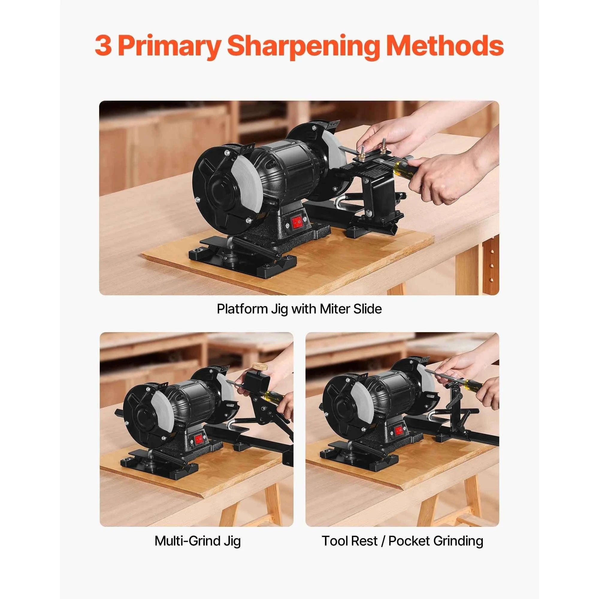 Sharpening System for 6 and 8 Inch Bench Grinders-14pcs / United States