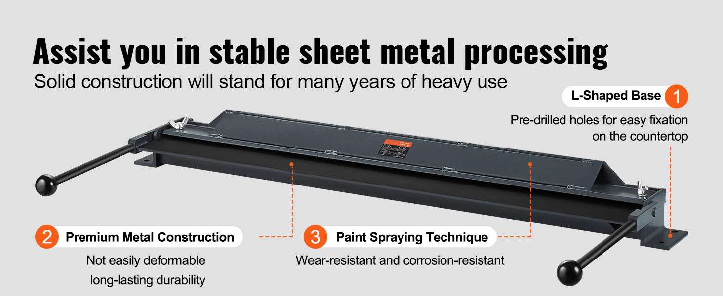 Sheet Metal Bending Brake 24–48 Inch Box & Pan Metal Bender-48 inches / United States