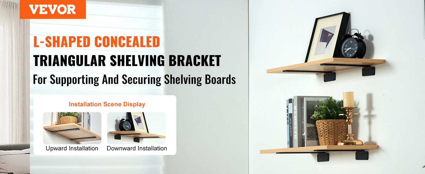 Heavy Duty Shelf Brackets Matte Black Steel