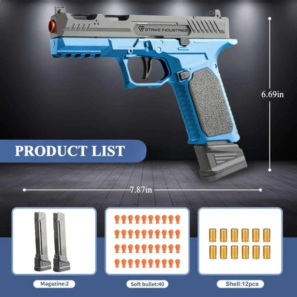 Shell Ejecting EVA Foam Dart Toy Pistol for Outdoor Play-2011 Set 4