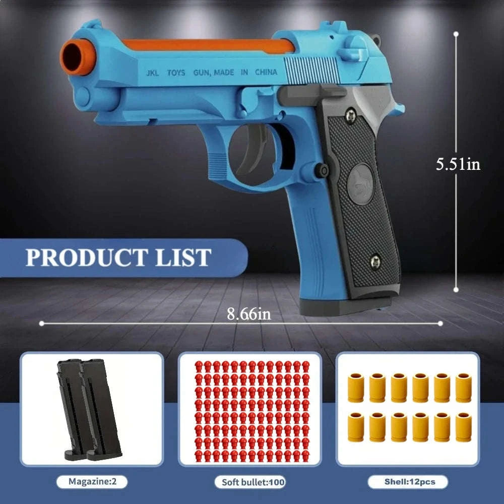 Shell Ejecting EVA Foam Dart Toy Pistol for Outdoor Play-2011 Set 4