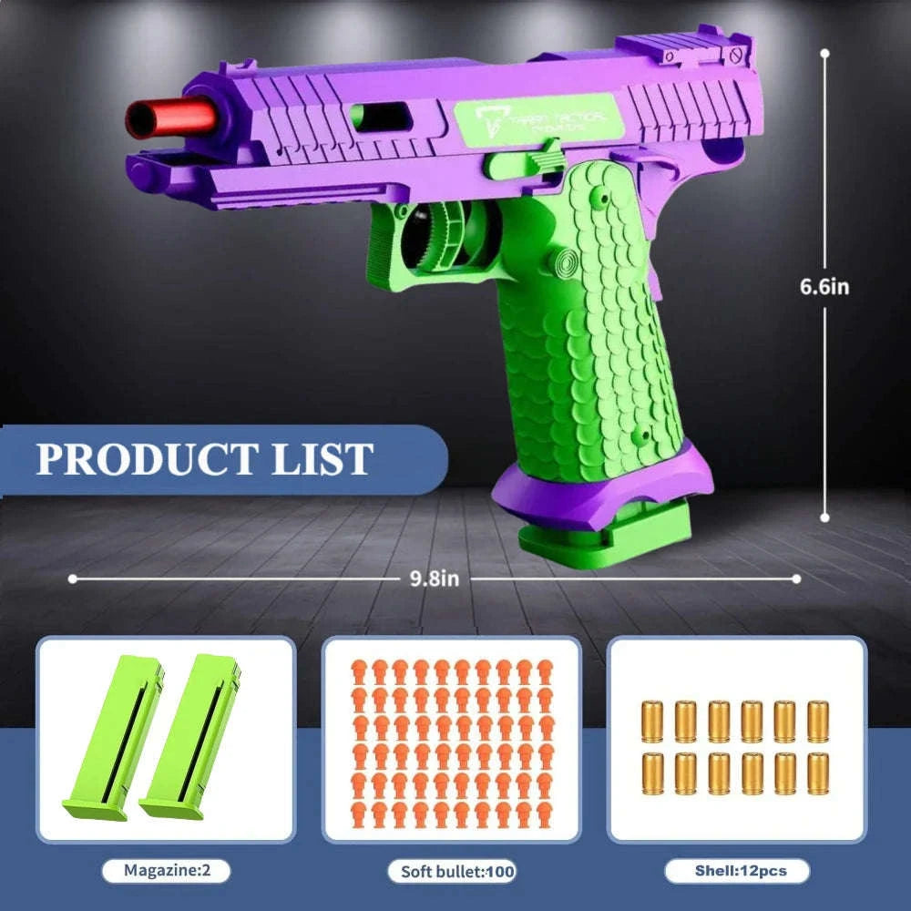 Shell Ejecting EVA Foam Dart Toy Pistol for Outdoor Play-2011 Set 4