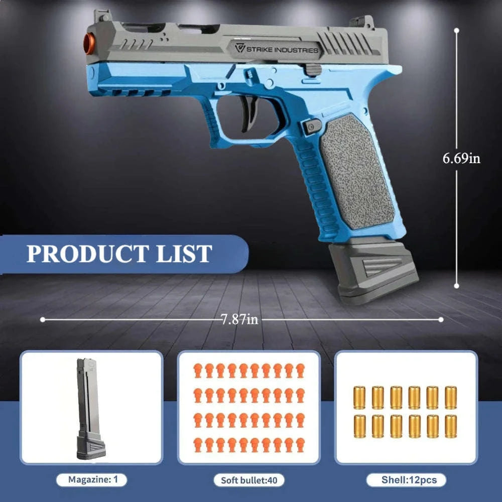 Shell Ejecting EVA Foam Dart Toy Pistol for Outdoor Play-2011 Set 4