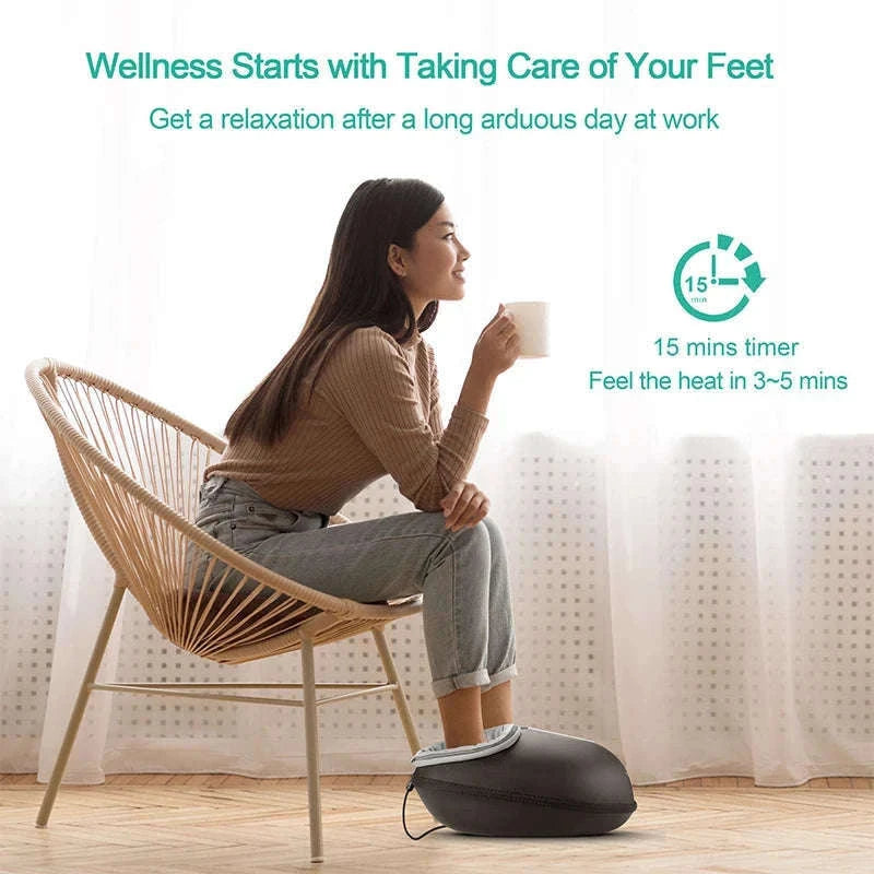 Shiatsu Foot Massager Machine with Heat Roller-black / United States / US Plug