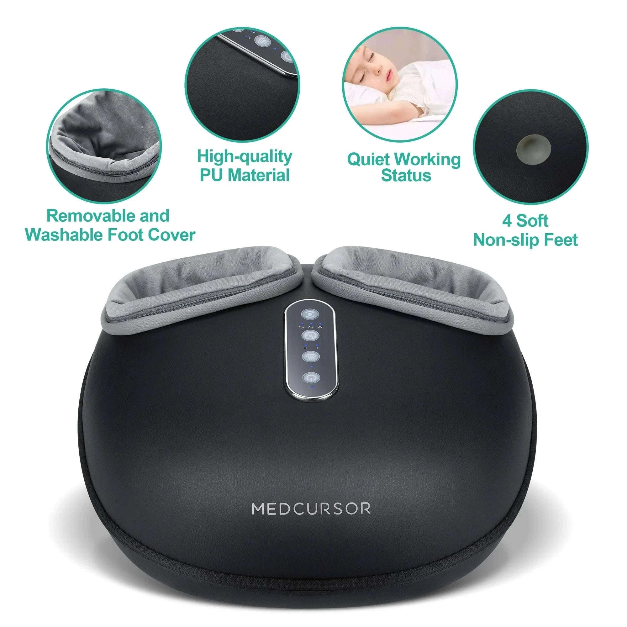 Shiatsu Foot Massager Machine with Heat Roller-black / United States / US Plug