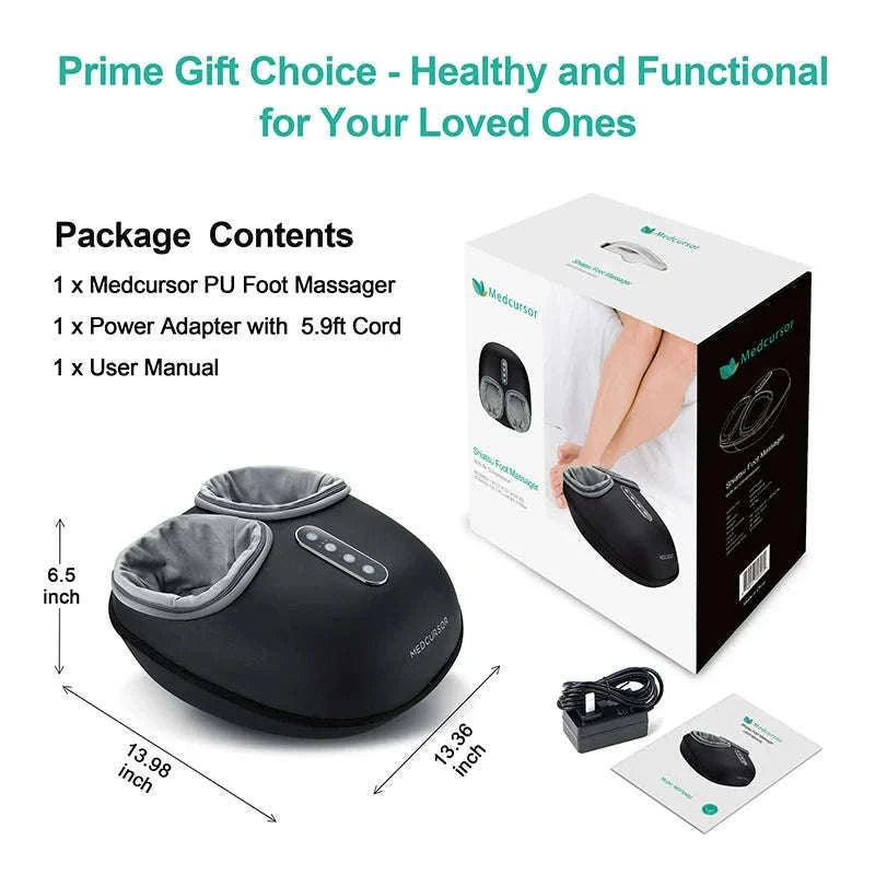 Shiatsu Foot Massager Machine with Heat Roller-black / United States / US Plug