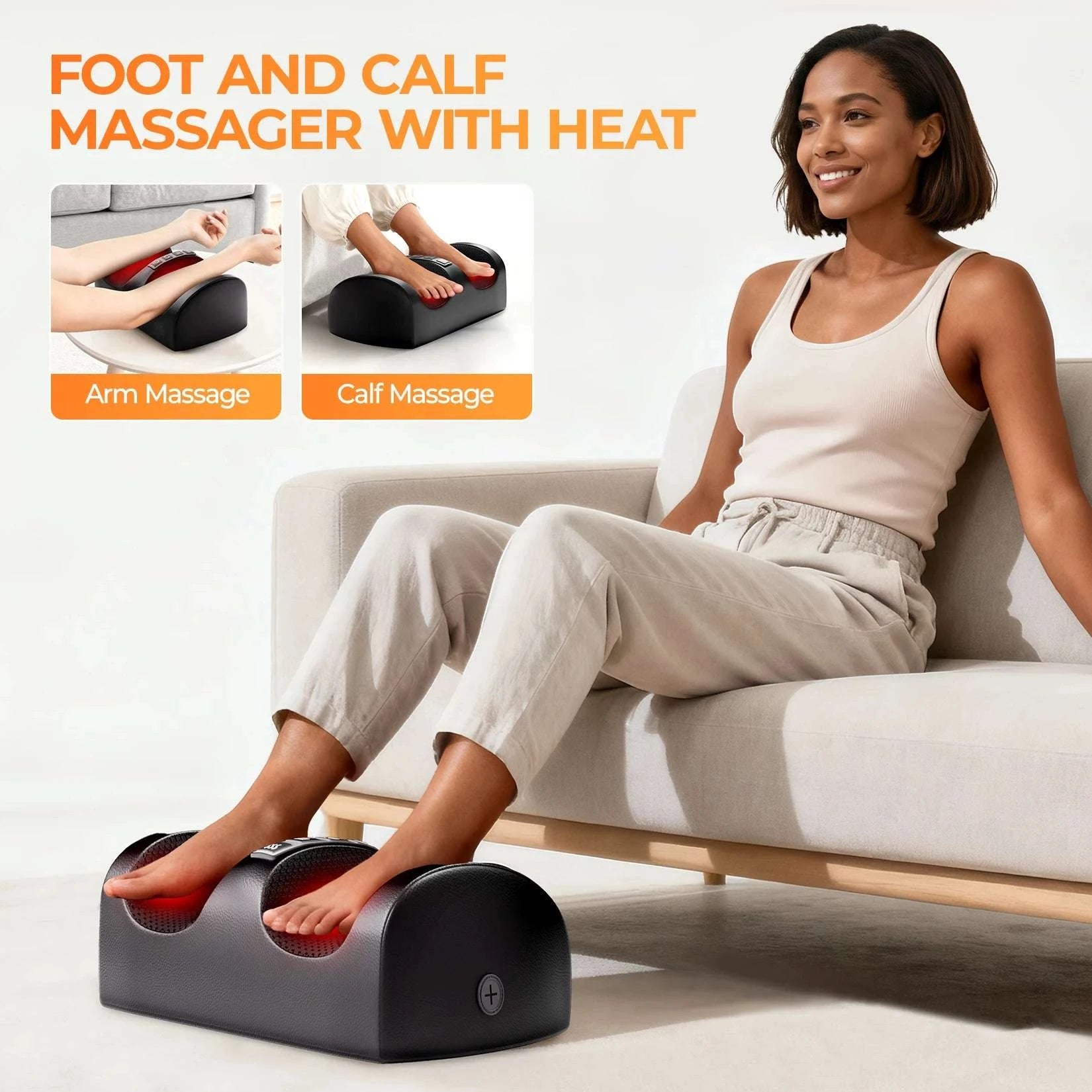Shiatsu Full Body Massage Mat with Heat and 10 Vibration Motors-With Foot Massager / US Plug / United States