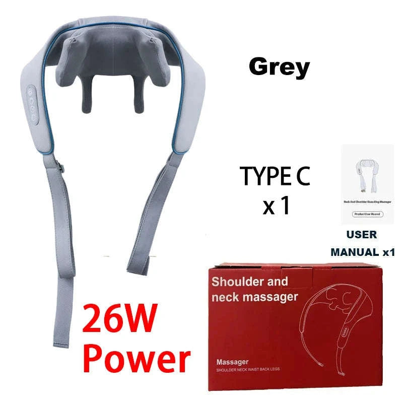 Shiatsu Neck and Shoulder Massager with LED Heat-GEN2-26W-GREY / China Mainland