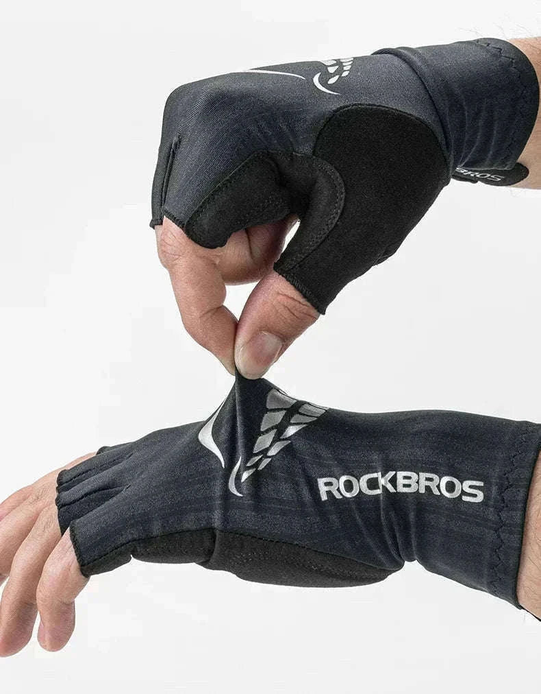 Shock-Absorbing Half Finger Cycling Gloves Breathable Grip-16220004-G / XL