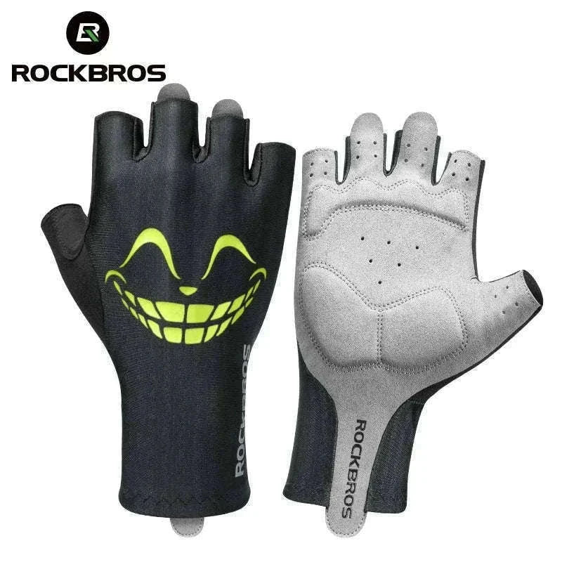 Shock-Absorbing Half Finger Cycling Gloves Breathable Grip-16220004-G / XL