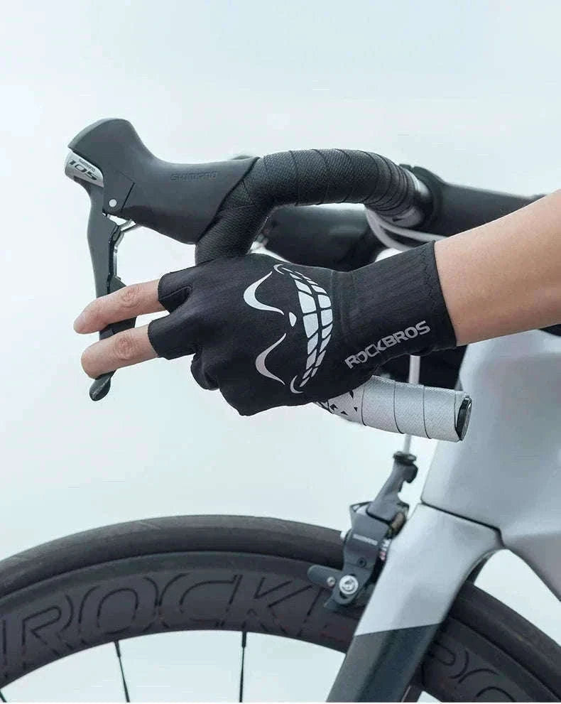 Shock-Absorbing Half Finger Cycling Gloves Breathable Grip-16220004-G / XL
