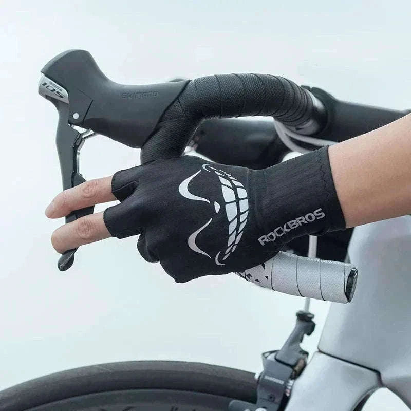 Shock-Absorbing Half Finger Cycling Gloves Breathable Grip-16220004-G / XL
