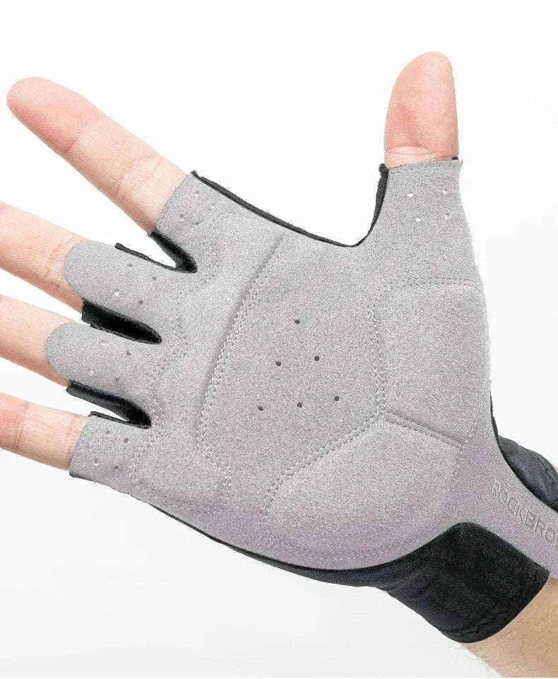 Shock-Absorbing Half Finger Cycling Gloves Breathable Grip-16220004-G / XL
