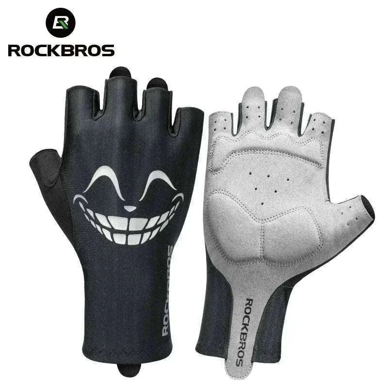 Shock-Absorbing Half Finger Cycling Gloves Breathable Grip-16220004-G / XL